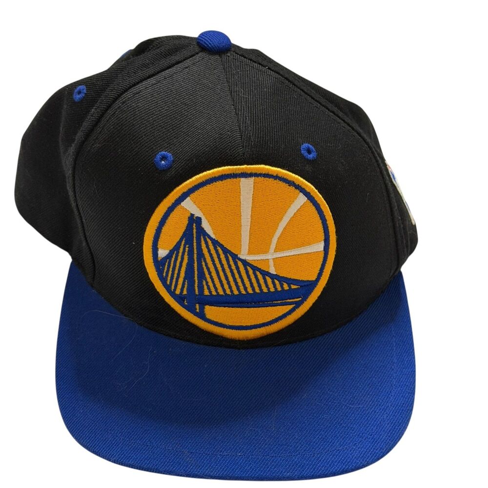Mitchell & Ness NBA Golden State Warriors Cap Hat Black Royal Blue OS